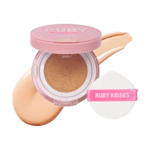 Base en crema tipo cushion de Ruby Kisses con su esponja