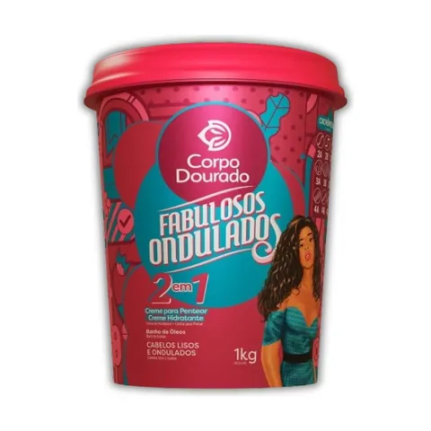 Crema capilar 2 en 1 de Corpo Dourado, ondulados