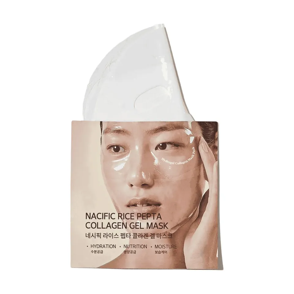 Mascarilla peel-off Rice Pepta Collagen de Nacific con su espátula