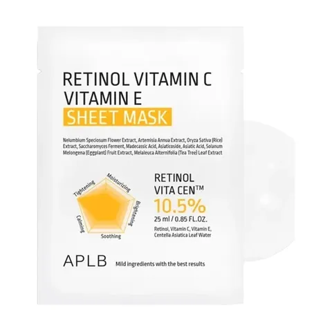Mascarilla de tela APLB, retinol, vitamina c y e
