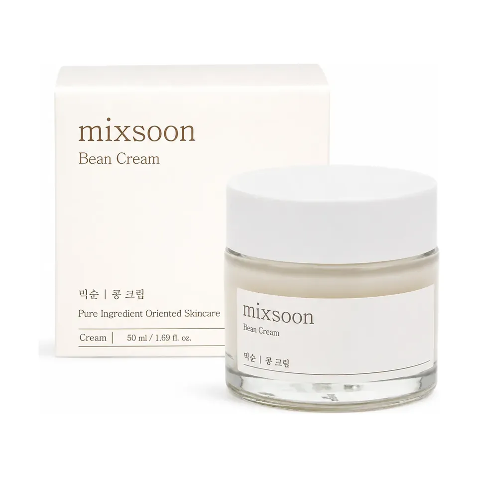 Crema facial Bean Cream de Mixsoon junto a su caja