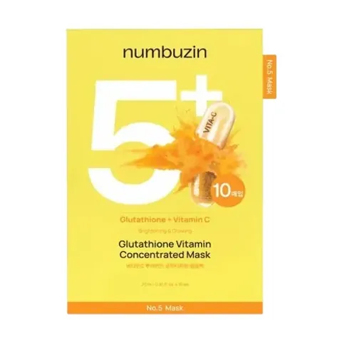 Mascarilla de tela Numbuzin, no. 5 vitamina c y glutatión