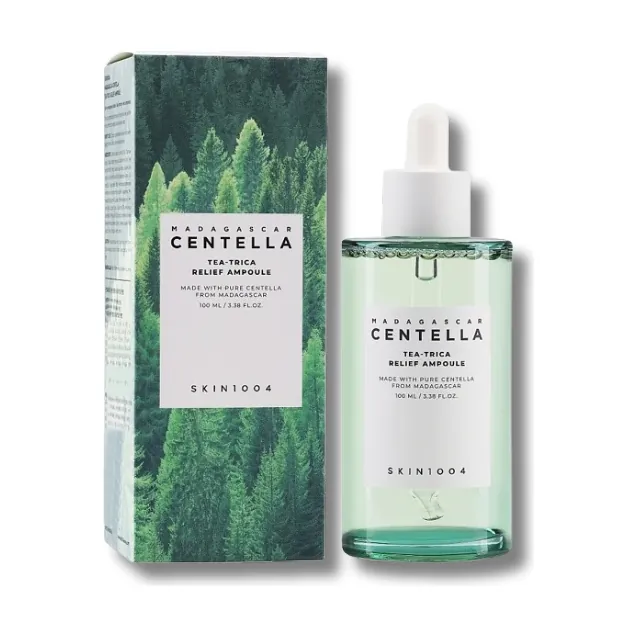 Sérum Tea-Trica Relief Ampoule de SKIN1004 junto a su caja